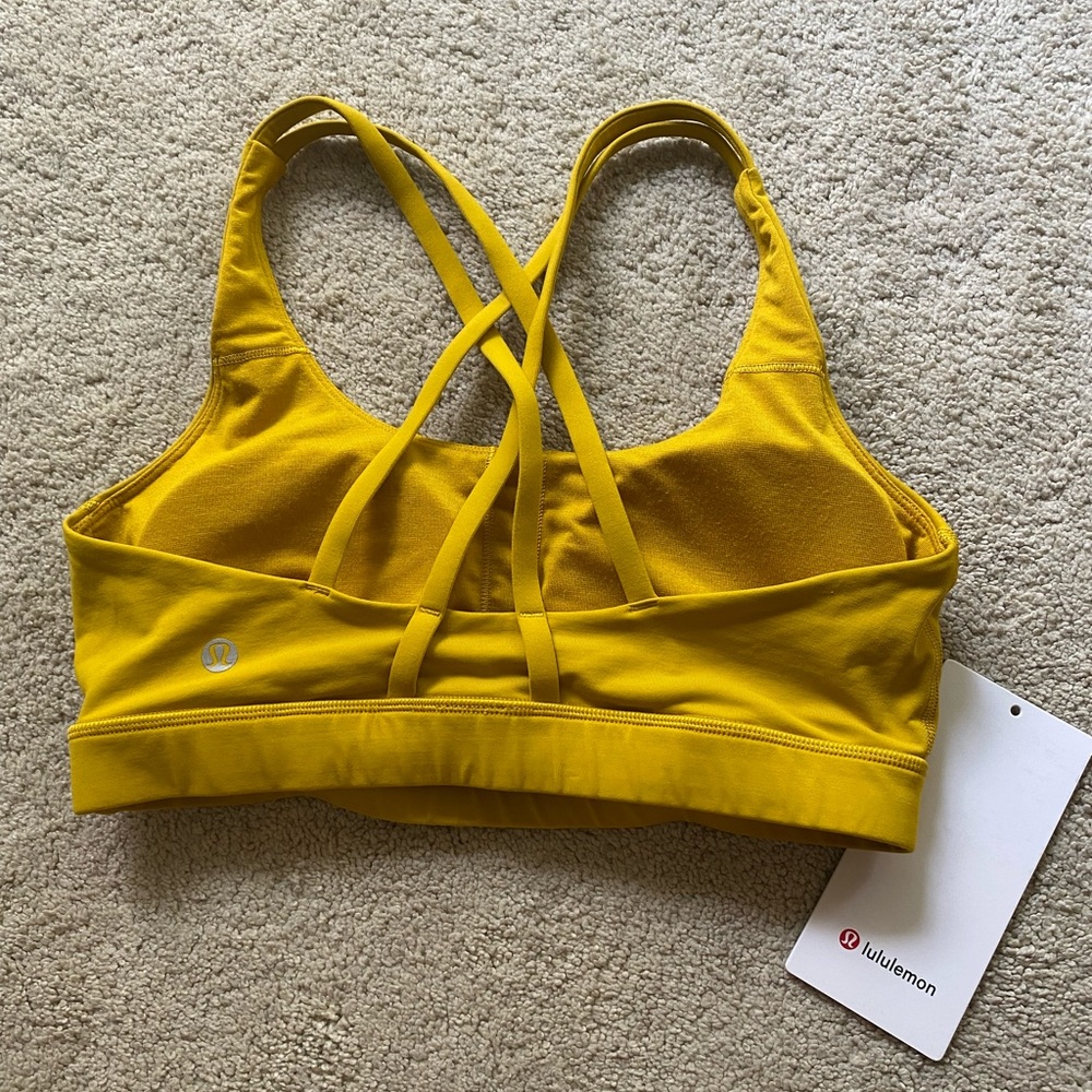 LULULEMON Honeycomb yellow Energy Bra size 6 - Picture 5 of 7